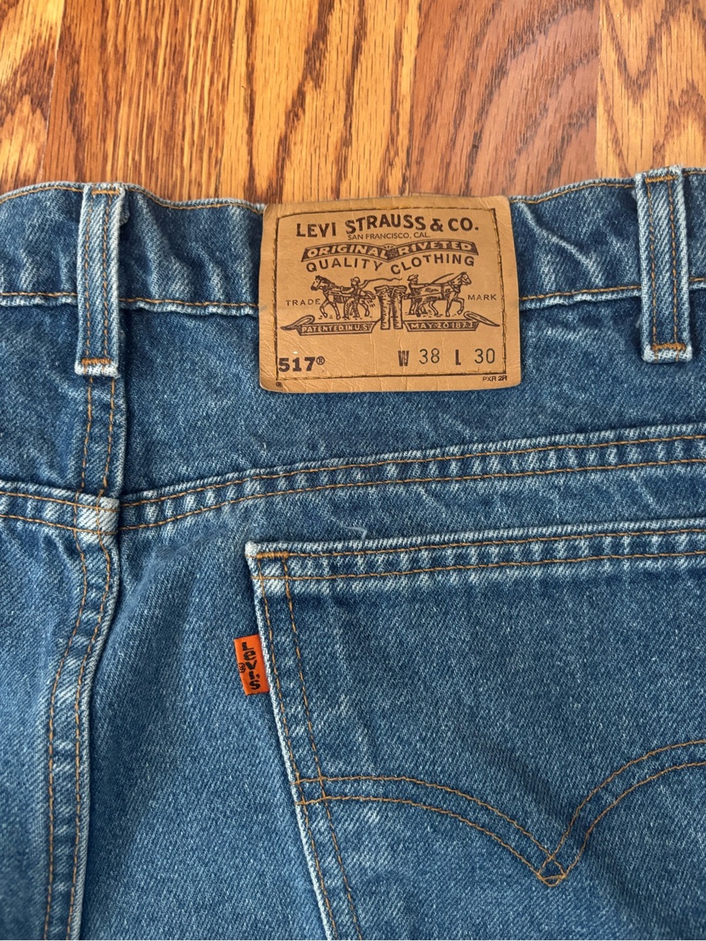 Vintage Levi's 517 Orange Tab Bootcut Jeans W38 L30 Jeans #0043